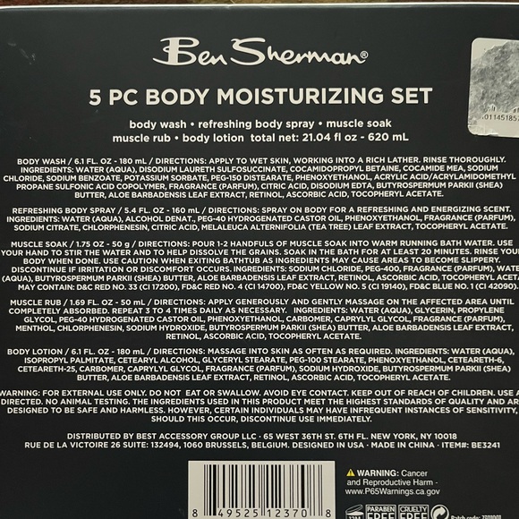 NIB Ben Sherman Body Moisturizing 5 Piece Body Set - Picture 2 of 2